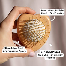 Load image into Gallery viewer, Gua Sha Hair & Scalp Brush: Love Heart Wooden Edition