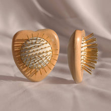 Load image into Gallery viewer, Gua Sha Hair &amp; Scalp Brush: Love Heart Wooden Edition
