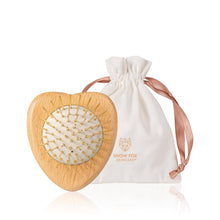 Load image into Gallery viewer, Gua Sha Hair &amp; Scalp Brush: Love Heart Wooden Edition
