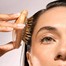 Load image into Gallery viewer, Gua Sha Hair &amp; Scalp Brush: Love Heart Wooden Edition

