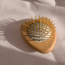 Load image into Gallery viewer, Gua Sha Hair &amp; Scalp Brush: Love Heart Wooden Edition
