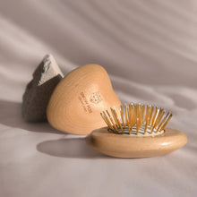 Load image into Gallery viewer, Gua Sha Hair &amp; Scalp Brush: Love Heart Wooden Edition
