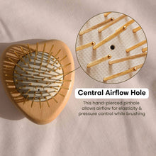 Load image into Gallery viewer, Gua Sha Hair &amp; Scalp Brush: Love Heart Wooden Edition
