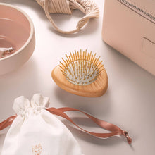 Load image into Gallery viewer, Gua Sha Hair &amp; Scalp Brush: Love Heart Wooden Edition
