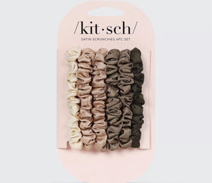 Kitsch Ultra Petite Satin Scrunchies-Eucalyptus