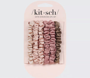 Kitsch Ultra Petite Satin Scrunchies-Terracotta